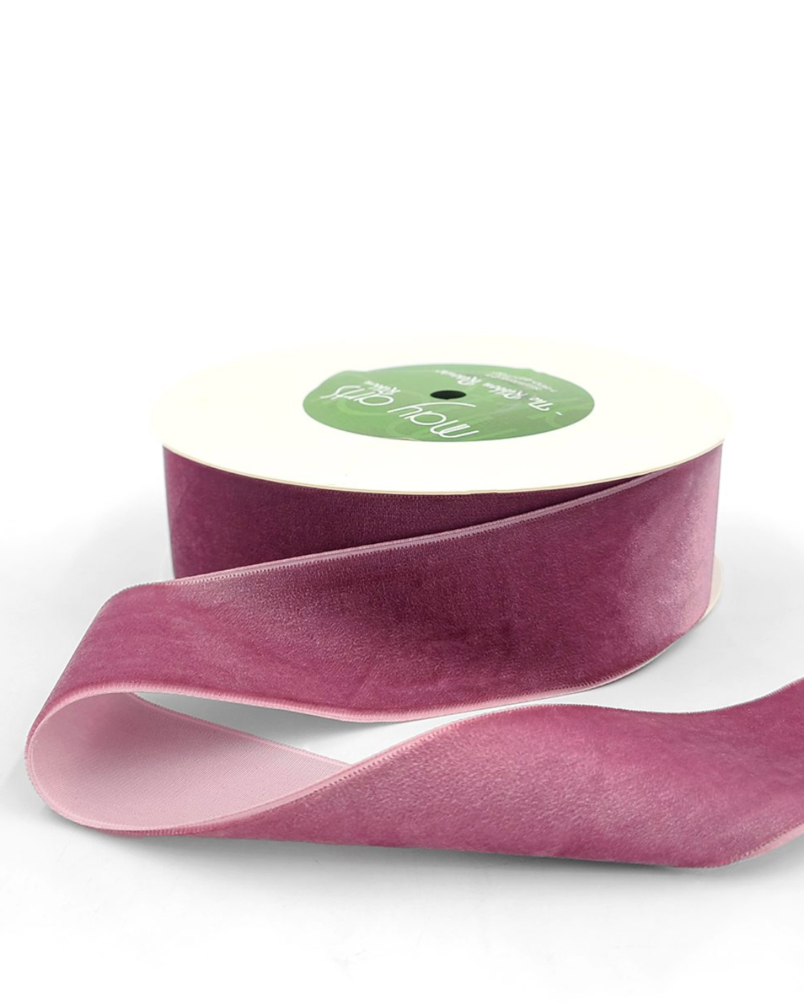wood rose colored. 1.5" velvet ribbon