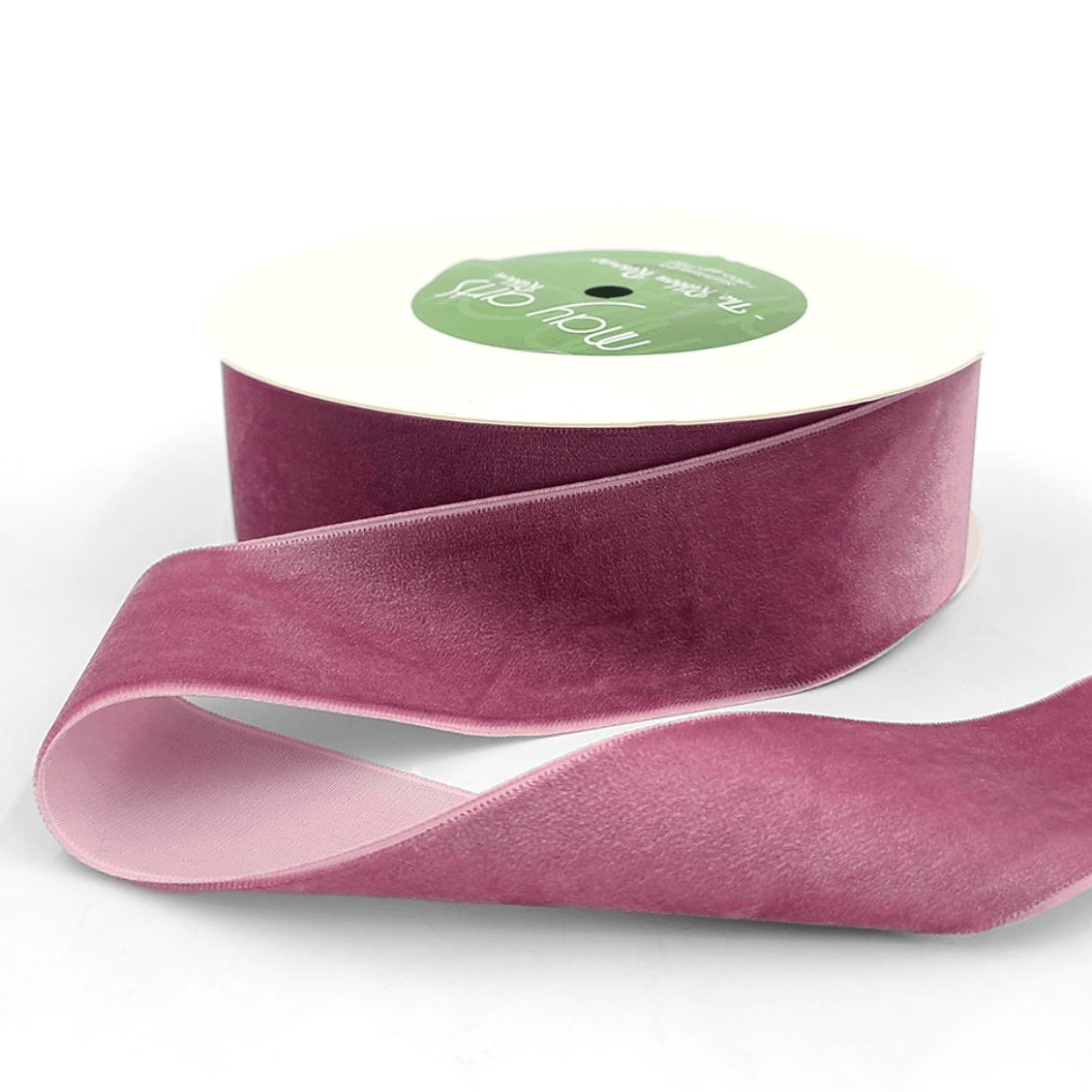 wood rose colored. 1.5" velvet ribbon