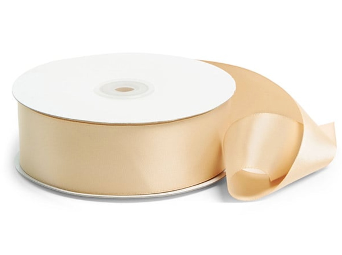 1.5" Wide Double Face Satin Ribbon, Ivory, 50 Yds