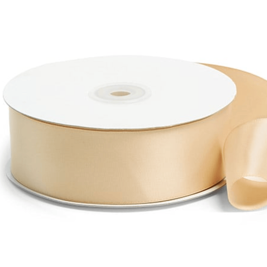 1.5" Wide Double Face Satin Ribbon, Ivory, 50 Yds