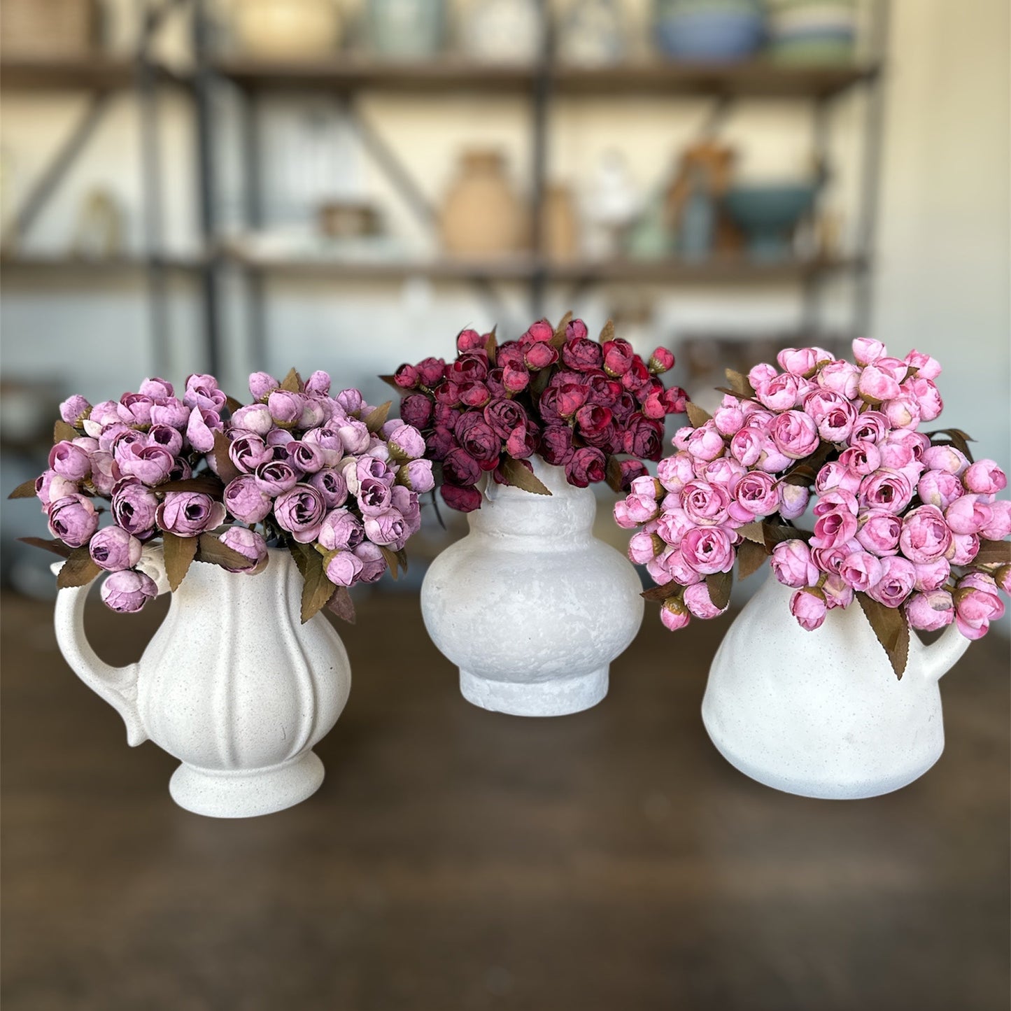 10.5 Inch Mini Ranunculus Bud Bundle (5 Stem) - 3 Colors