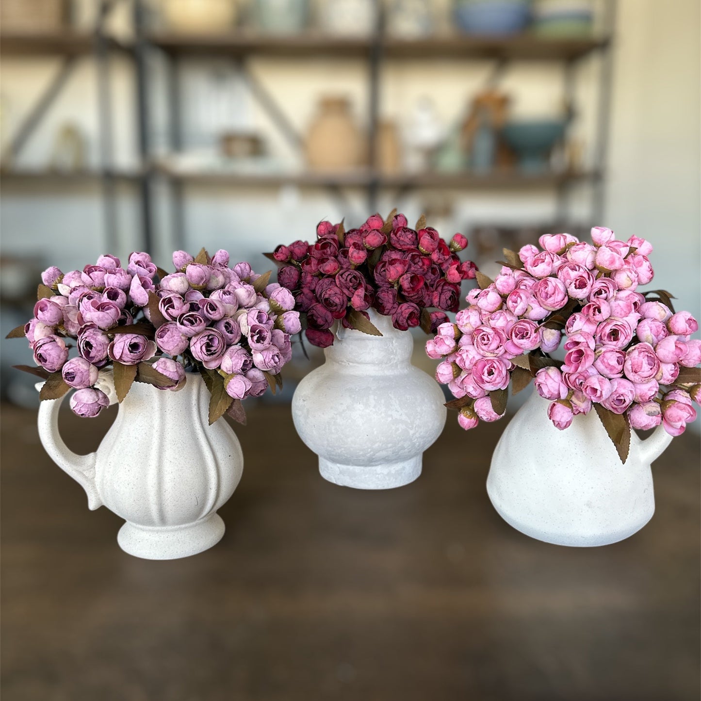 10.5 Inch Mini Ranunculus Bud Bundle (5 Stem) - 3 Colors