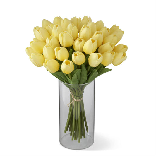 13 Inch Light Yellow Real Touch Mini Tulip Bundle (12 Stems)
