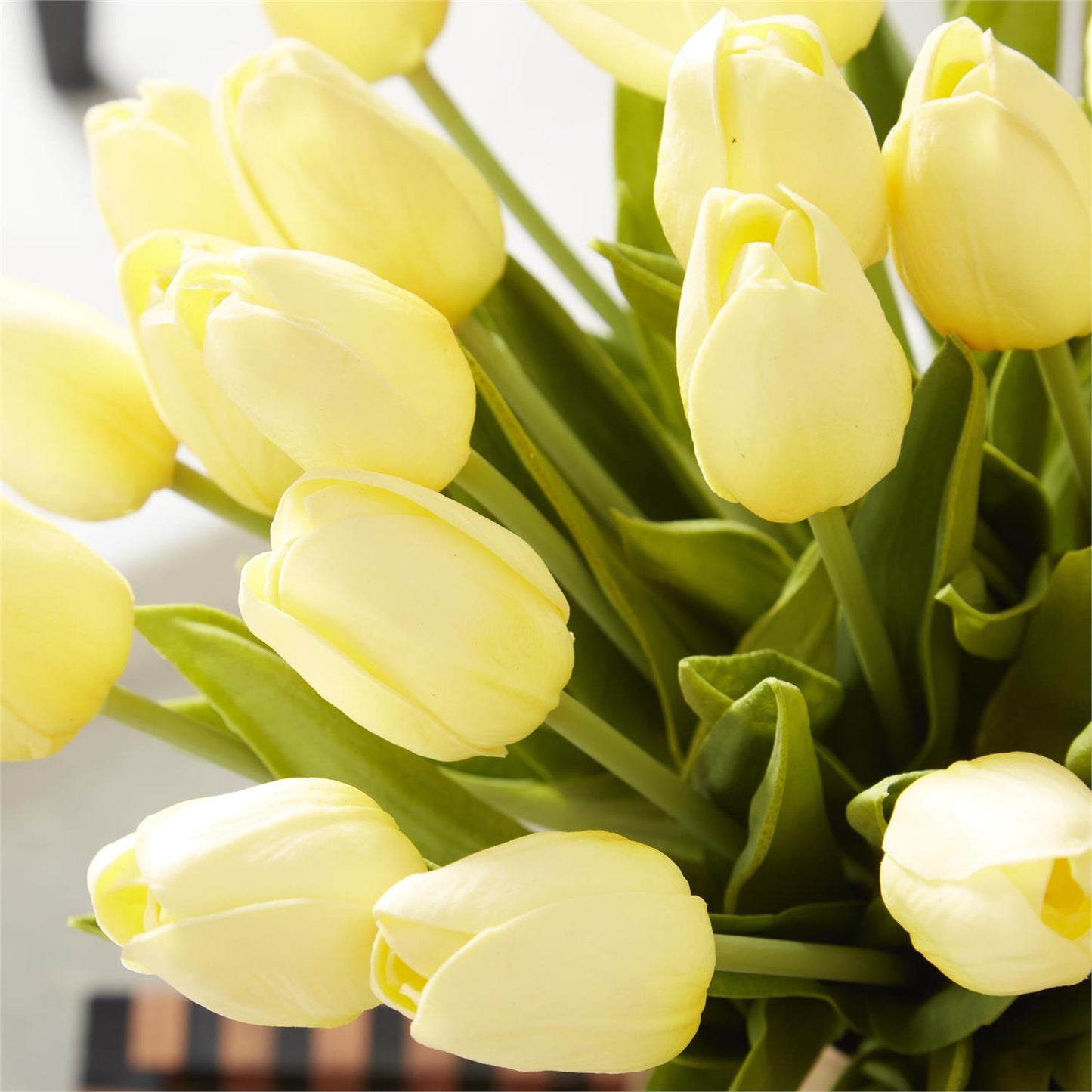 13 Inch Light Yellow Real Touch Mini Tulip Bundle (12 Stems)