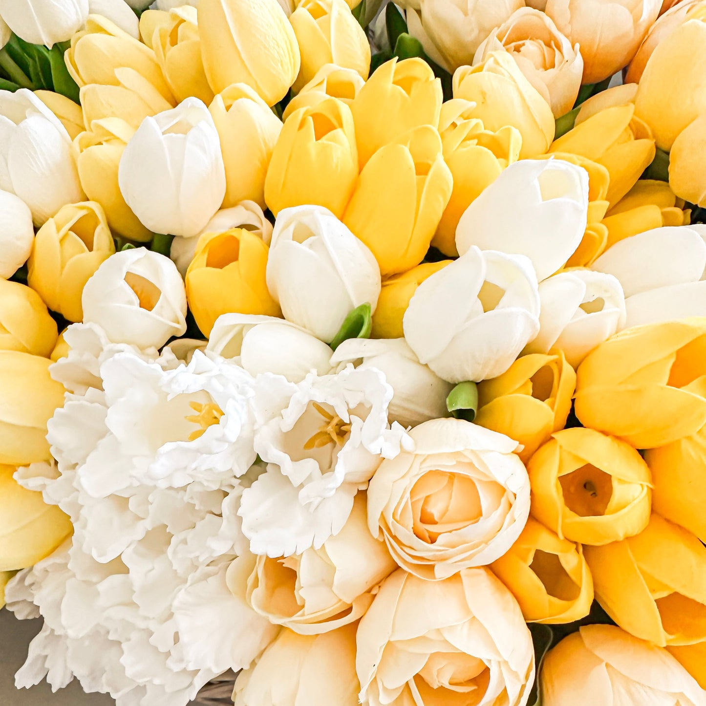 13 Inch Light Yellow Real Touch Tulip Bundle (6 Stem)