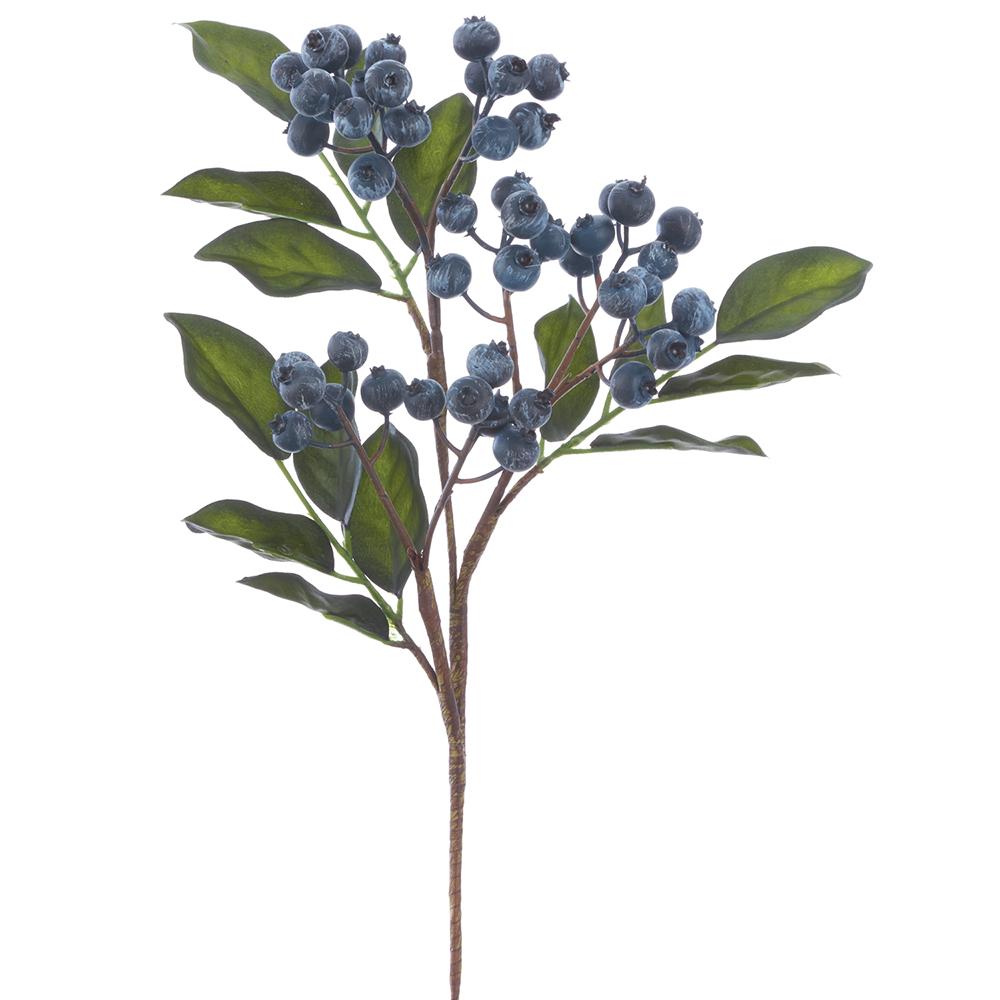 15" Blue Berry Pick - Artificial Summer Floral Stem