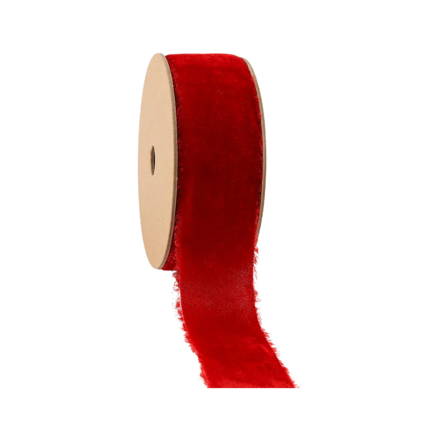 1 1/2" Frayed Edge Velvet Ribbon | Spruce | 5 Yard Roll