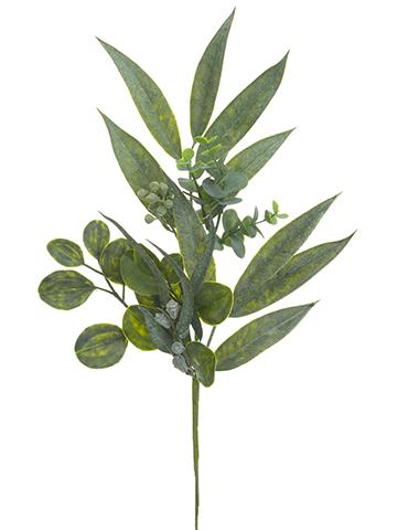 Eucalyptus Spray with Seeds 20 Inch - Two Tone Green Artificial Stem