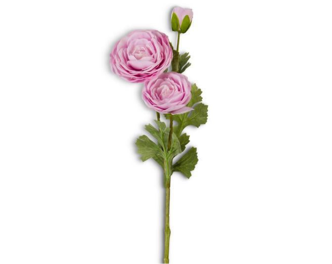 25 INCH PINK REAL TOUCH TRIPLE BLOOM RANUNCULUS STEM