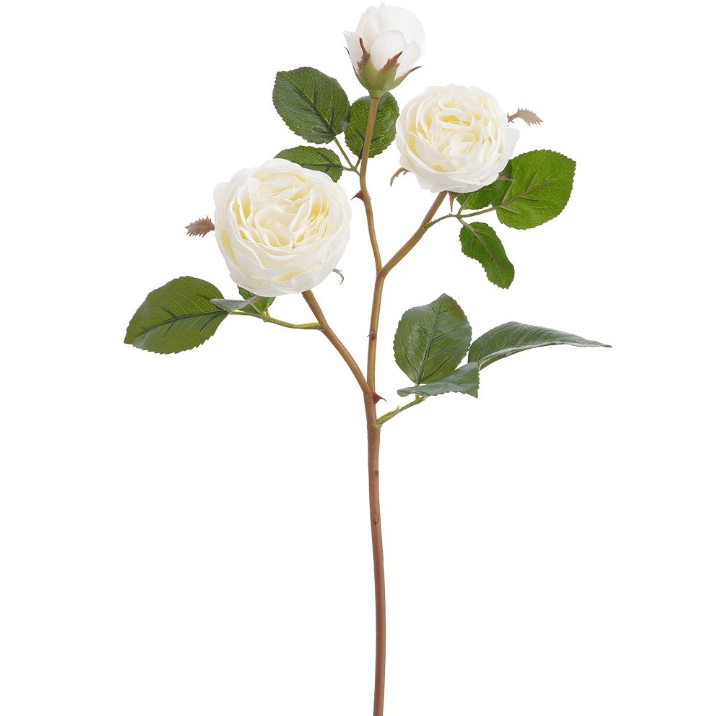 21" Real Touch Rose Spray in White