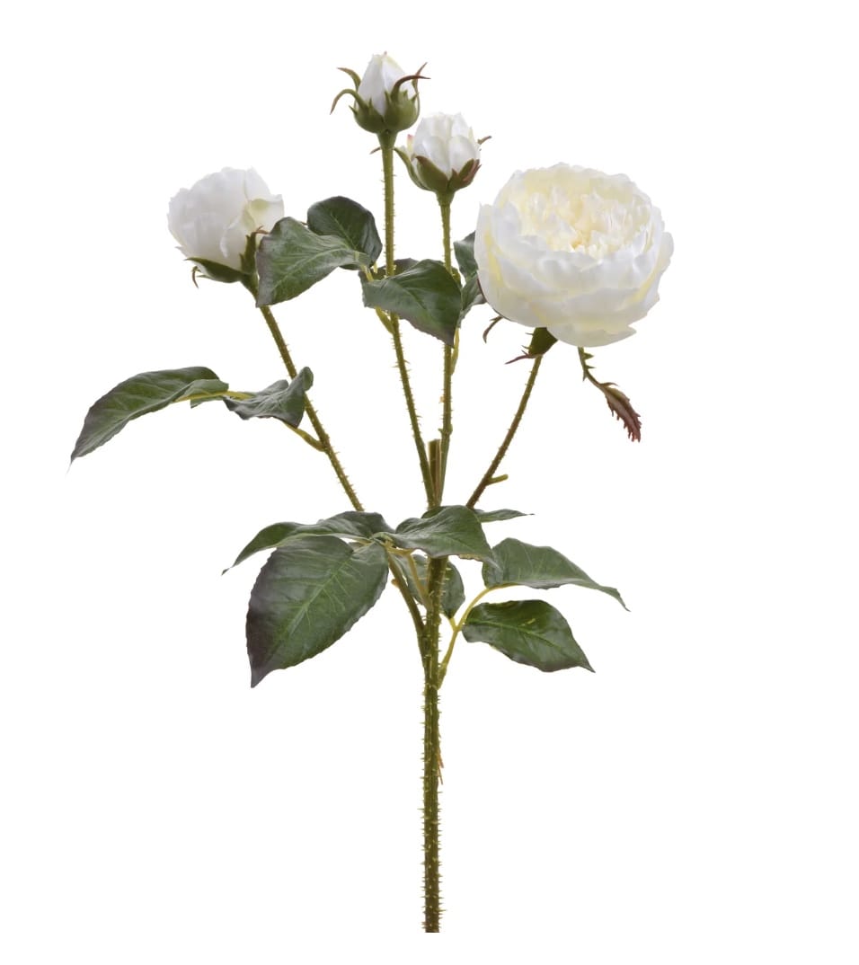 24" Rose Spray - White