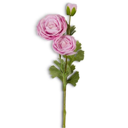 25 INCH PINK REAL TOUCH TRIPLE BLOOM RANUNCULUS STEM