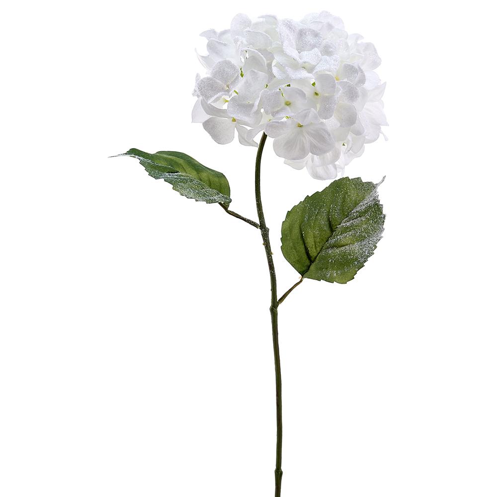 27" Snowed Hydrangea Spray White
