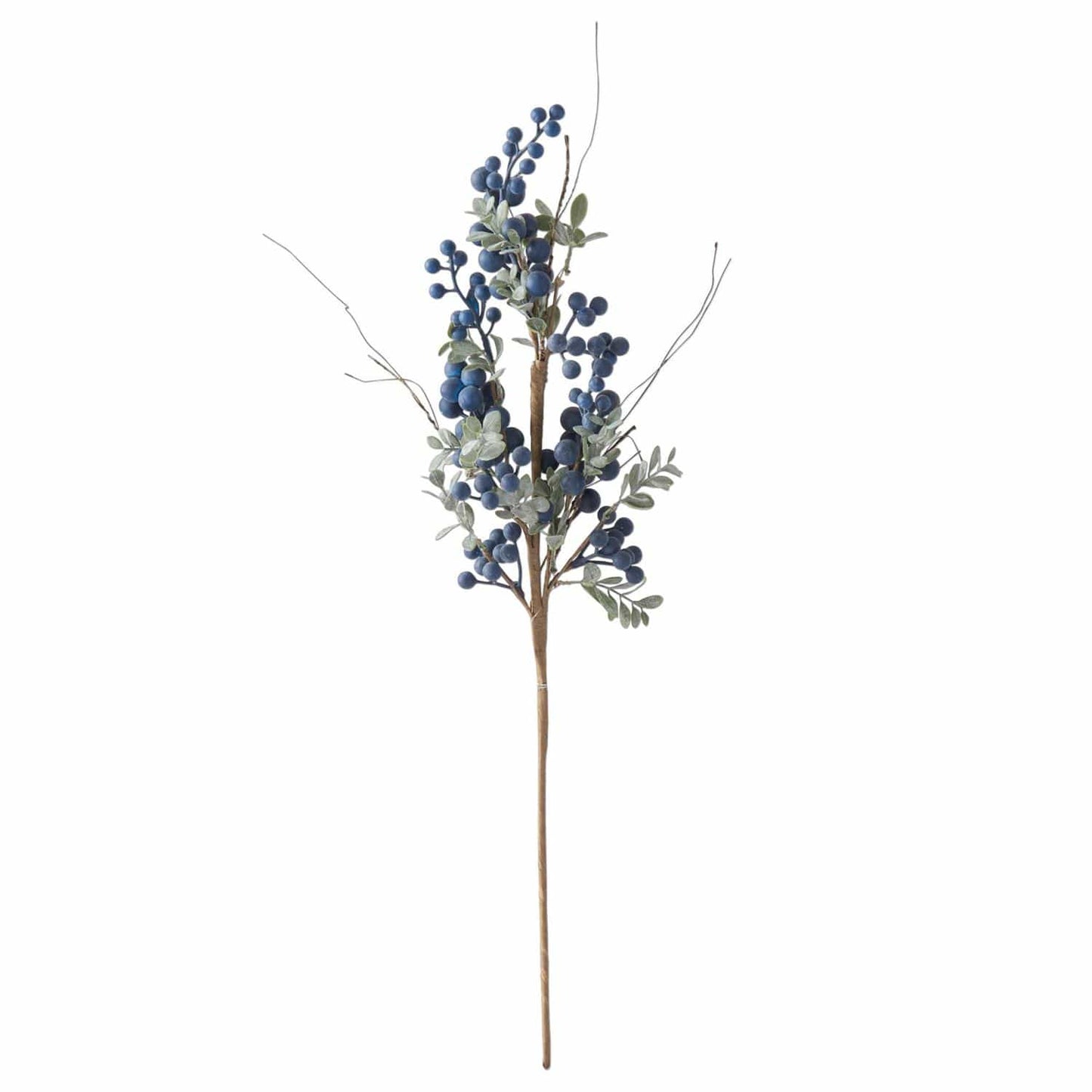 Artificial plant with blue berries and green leaves