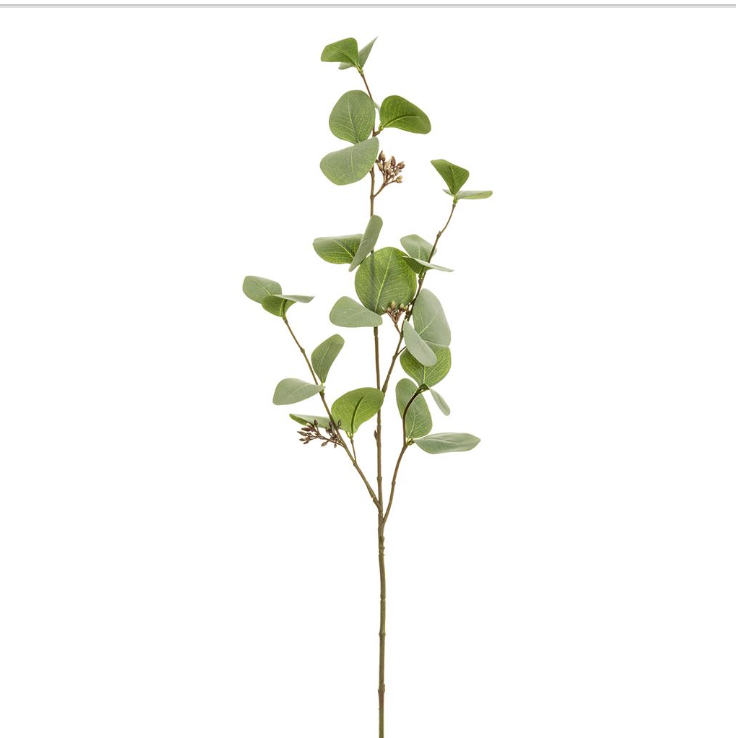 30" Eucalyptus Leaf Spray - Green Gray