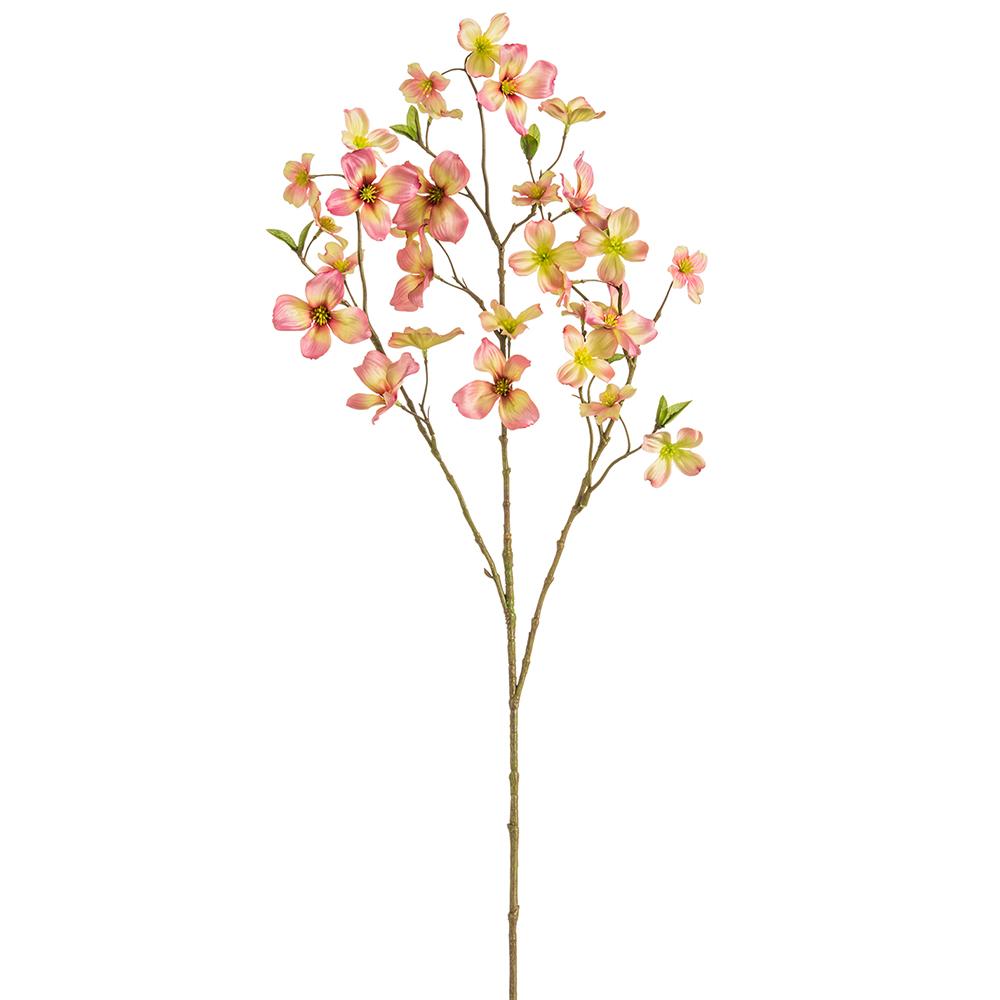 A 33-inch artificial Dogwood spray with pink flowers, suitable for floral arrangements.