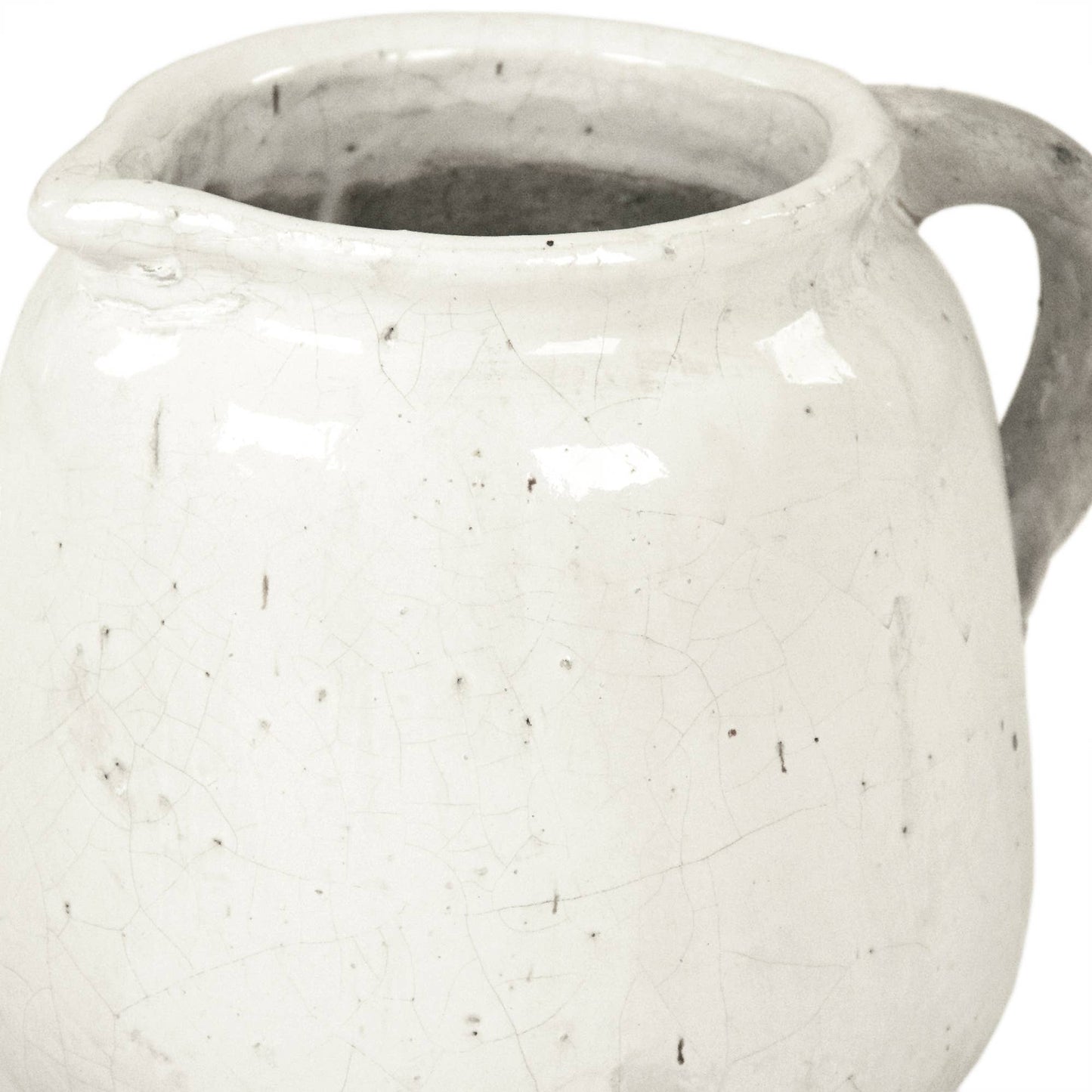 Distressed White Jar