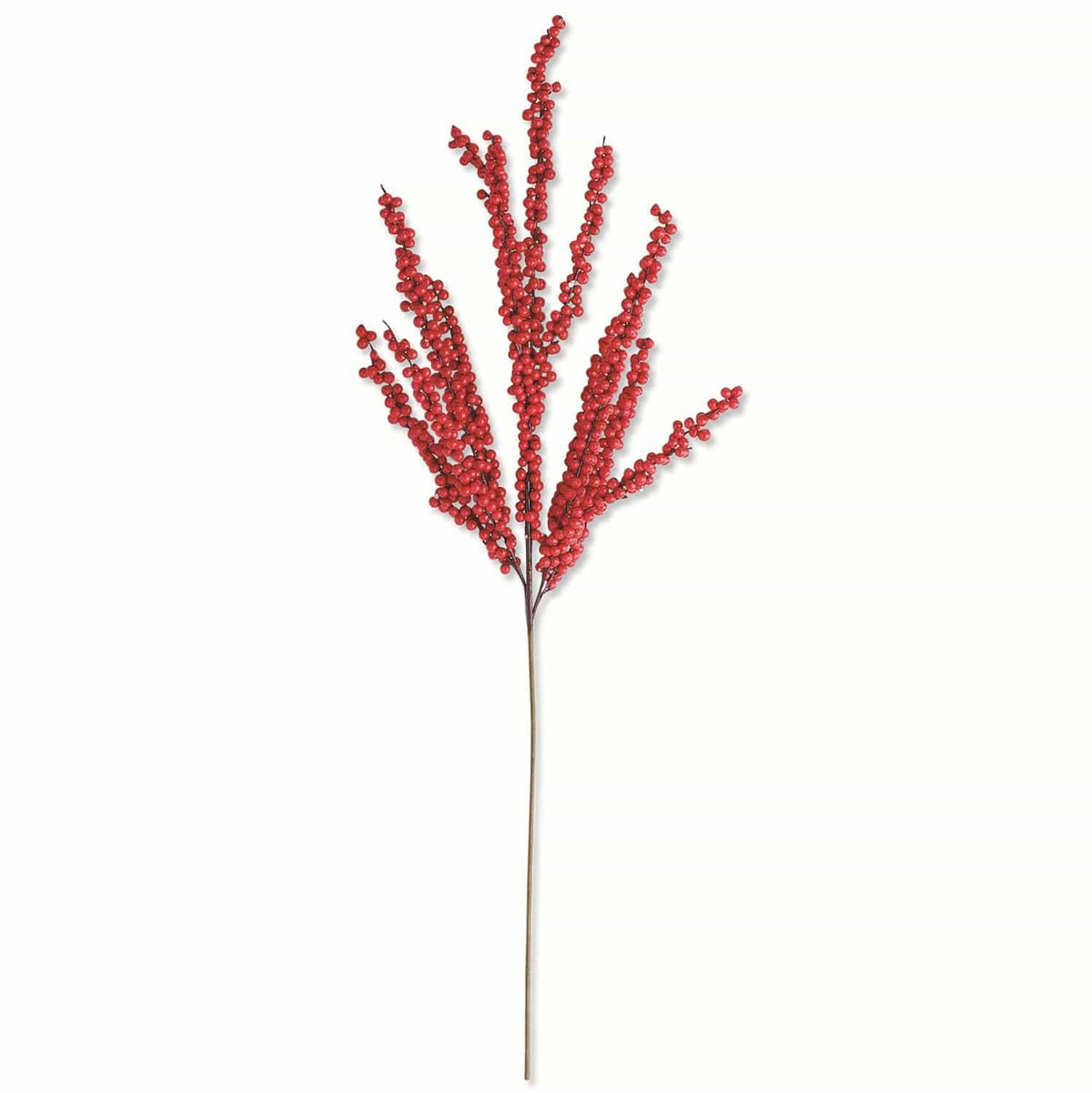 A 40-inch branch with vibrant red berries, intended for use as holiday decoration.