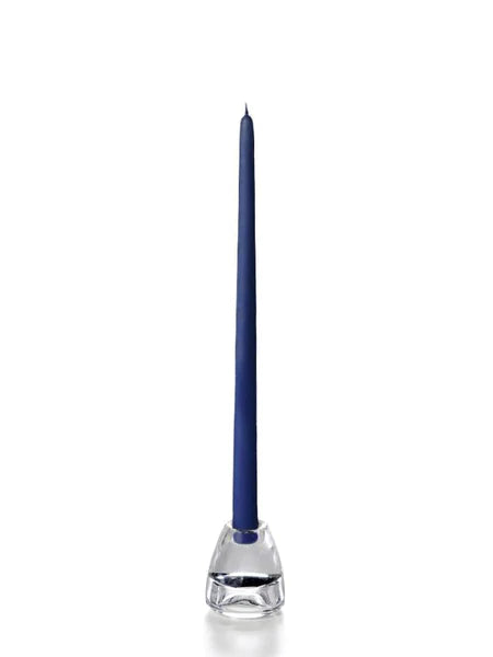 Navy Blue 15" Hand-Dipped Tapered Candle - Box of 12 - Unscented