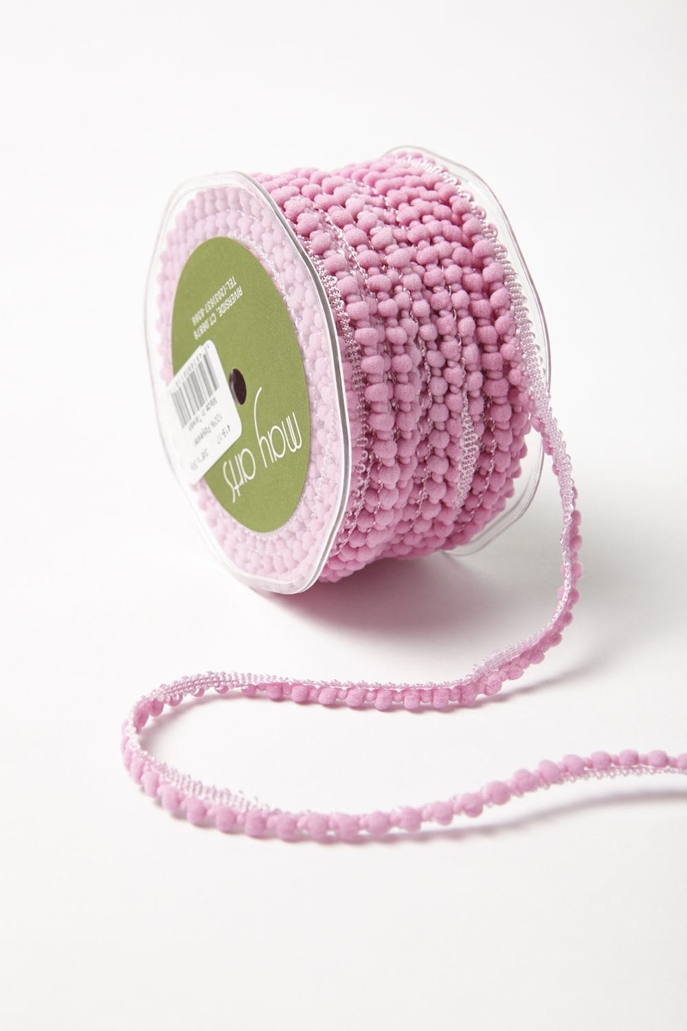3/8 Inch Mini Pom Pom Ribbon in Pink