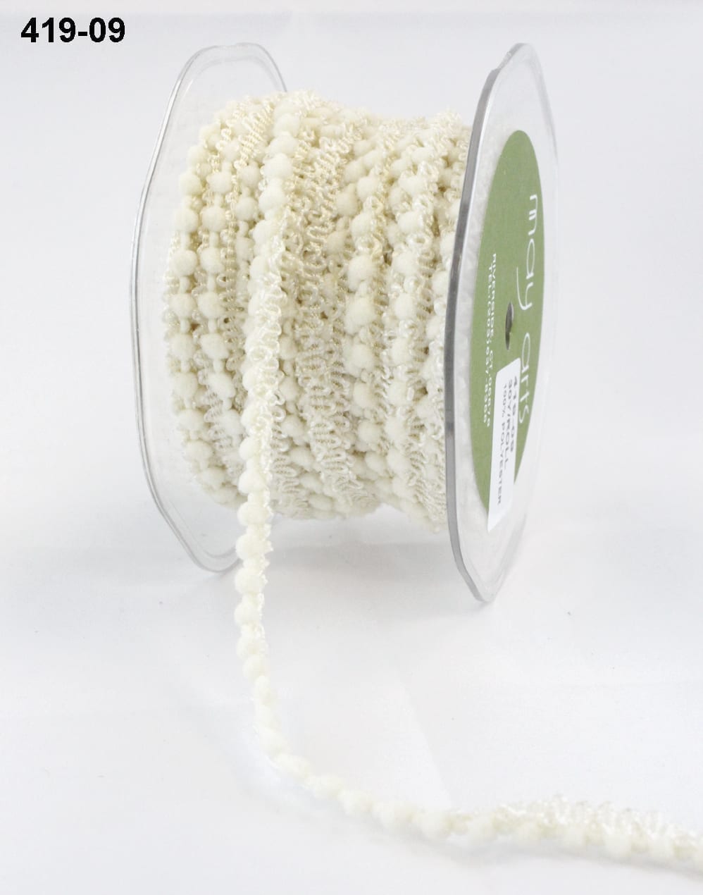 3/8 Inch Mini Pom Pom Ribbon in Ivory