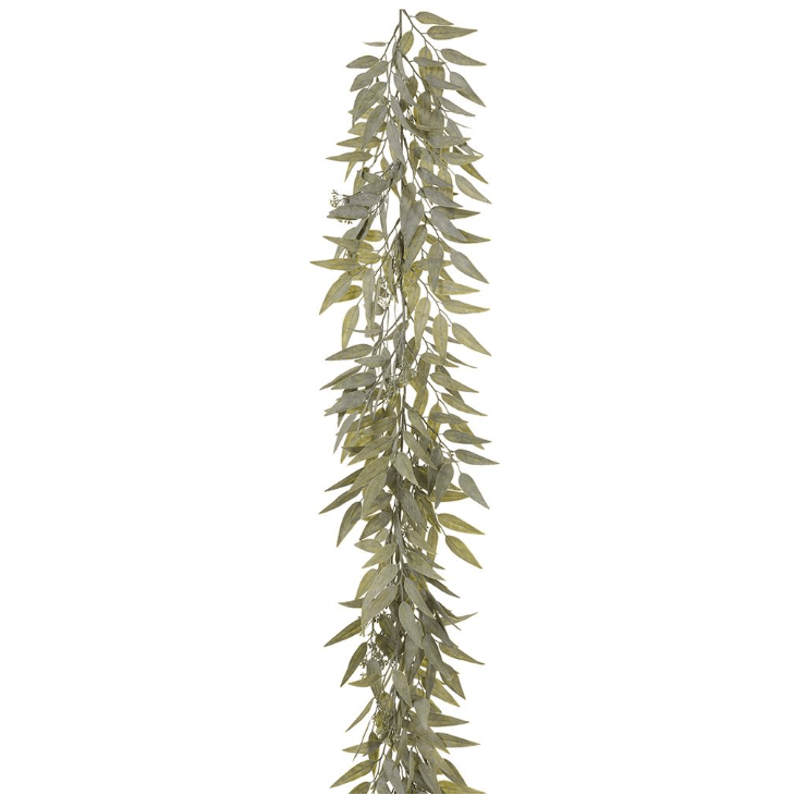 6' Asian Bayberry Green Leaf Garland