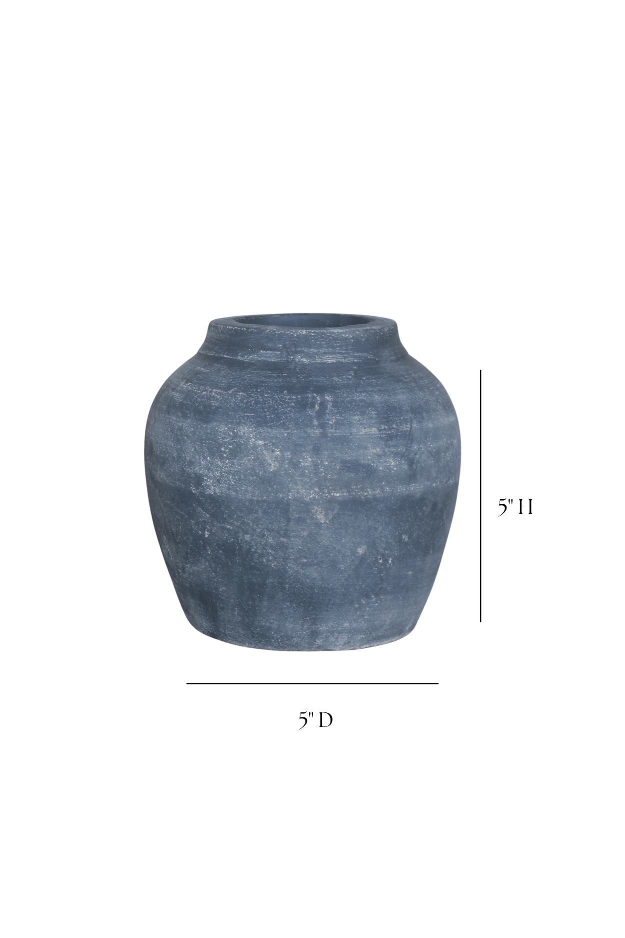 Leon Black Wash Round Vase Small