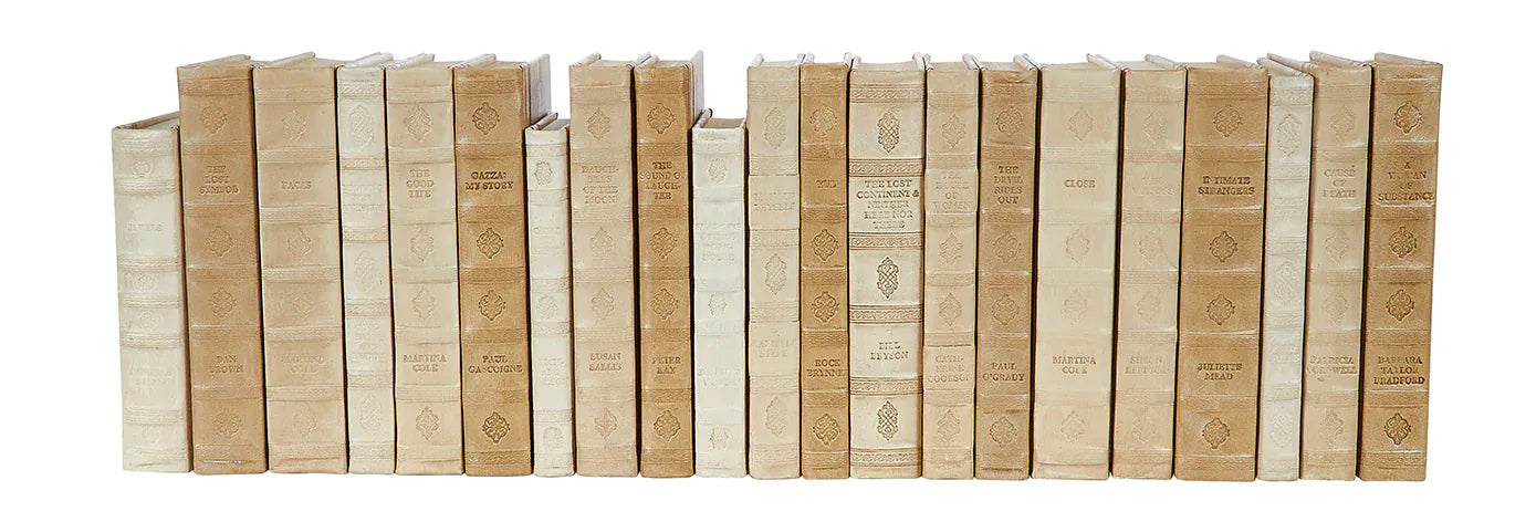 Antique Decorative Leather Books - Three Shades