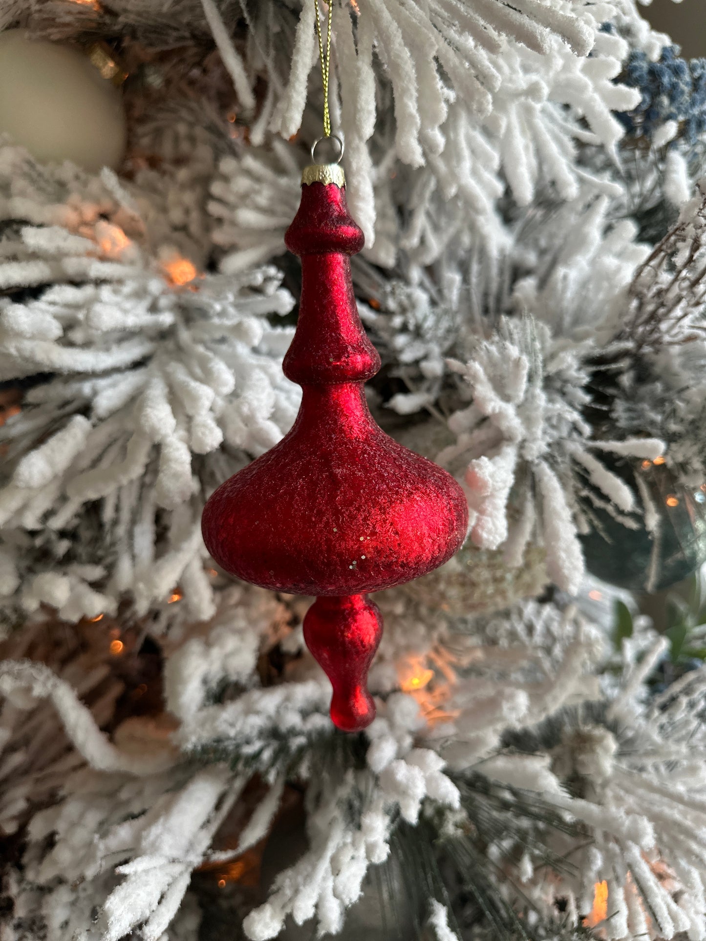 RED FINIAL CHRISTMAS ORNAMENTS - THREE VARIANTS