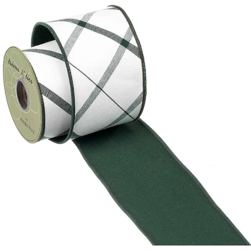 Checker Ribbon White Green