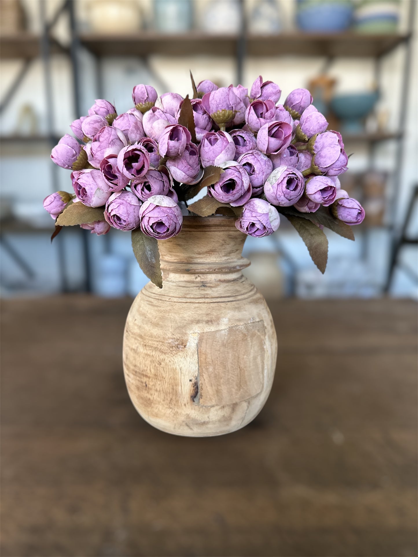 10.5 Inch Light Purple Mini Ranunculus Bud Bundle (5 Stem)