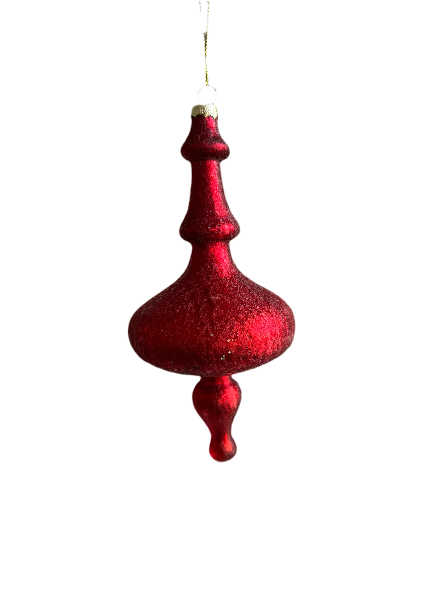 RED FINIAL CHRISTMAS ORNAMENTS - THREE VARIANTS