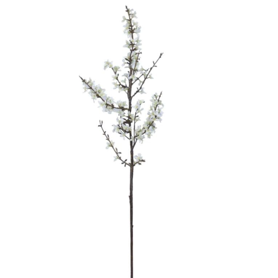 FORSYTHIA BRANCH IN CREAM/LIGHT GREEN 46"