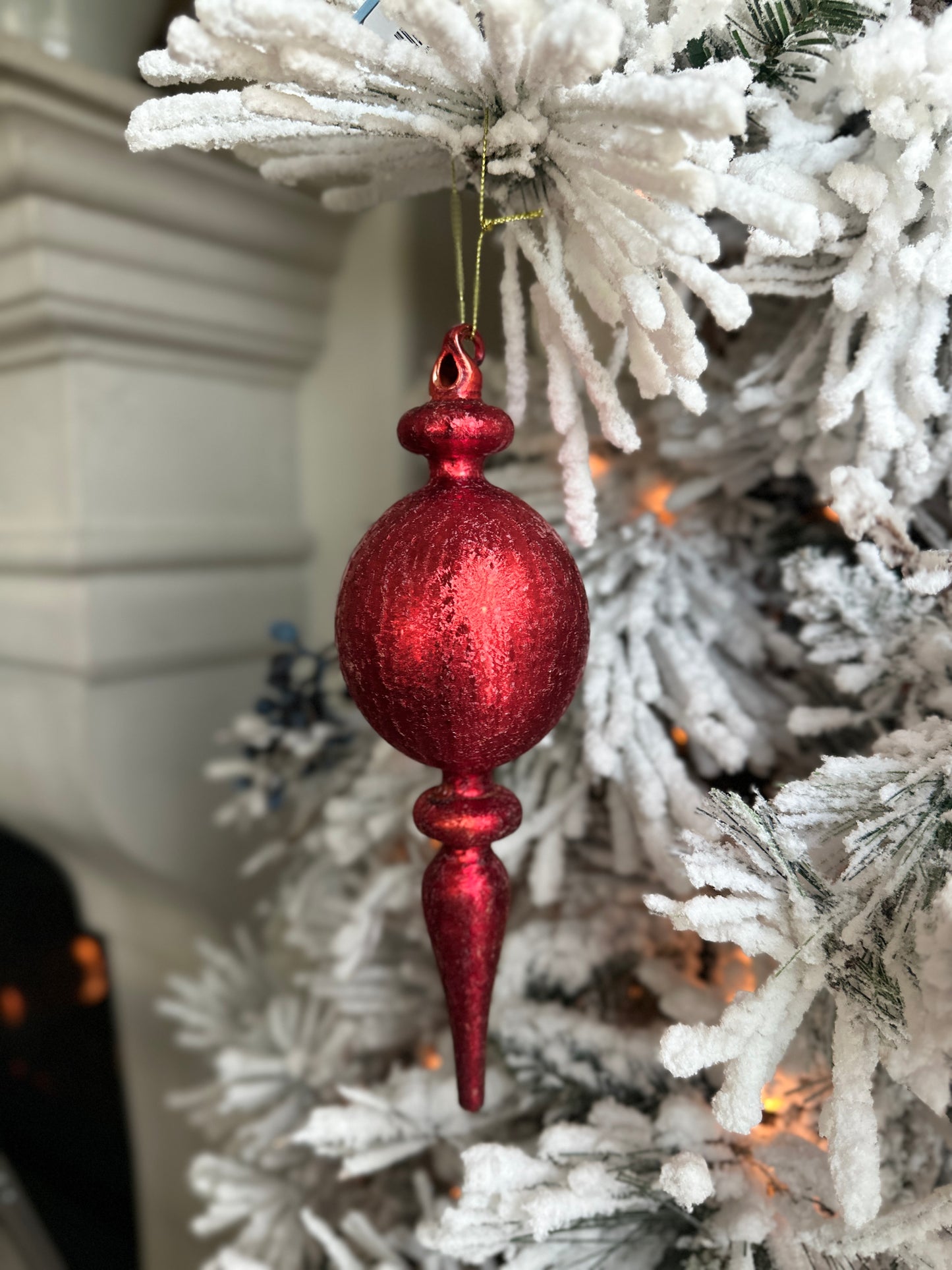 RED FINIAL CHRISTMAS ORNAMENTS - THREE VARIANTS