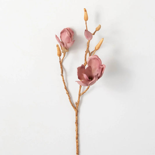 27" Mauve Blush Magnolia Blooming Branch