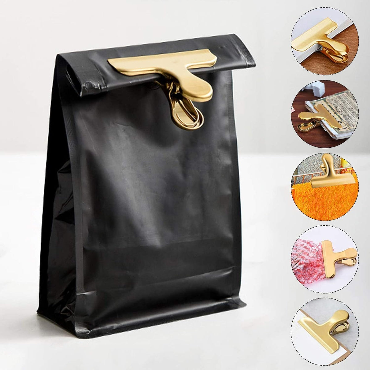 Gold Stainless Steel Bag Clips