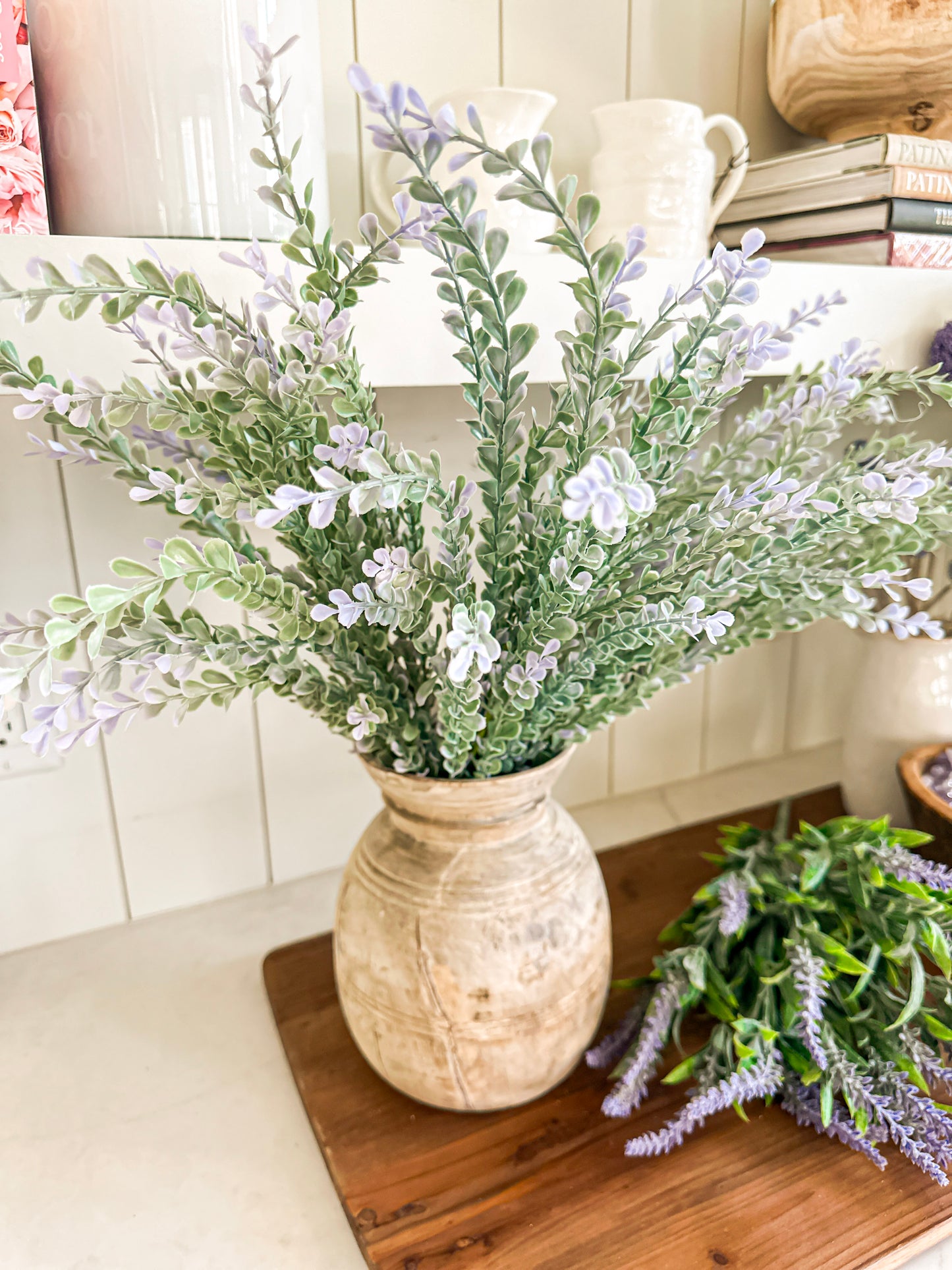 23 INCH REAL TOUCH SOFT GREEN W/PURPLE FOLIAGE BUSH