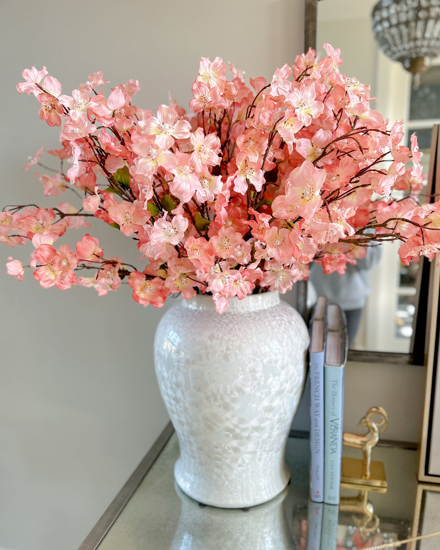 36" Dogwood Stem with Pearl
