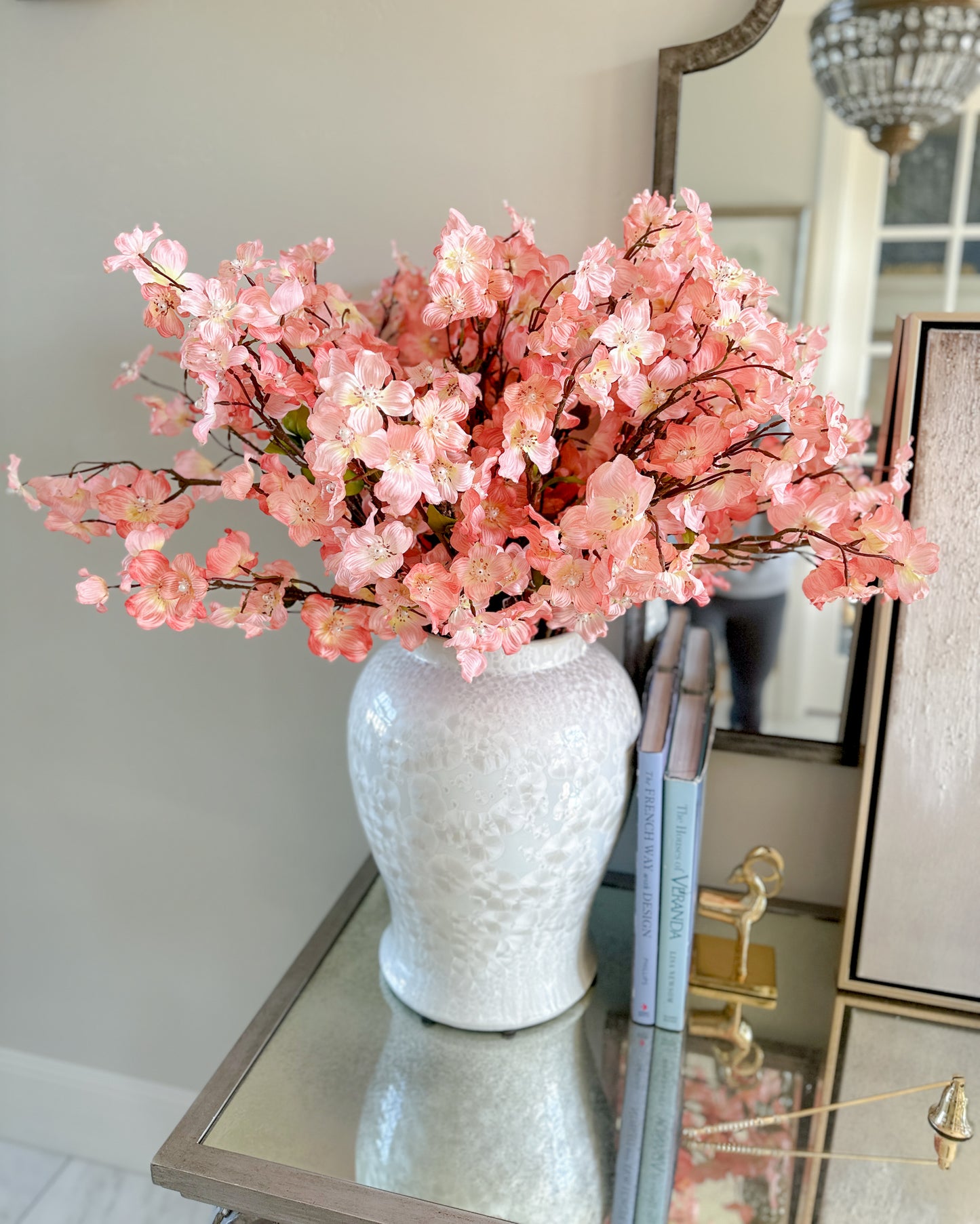 36" Dogwood Stem with Pearl
