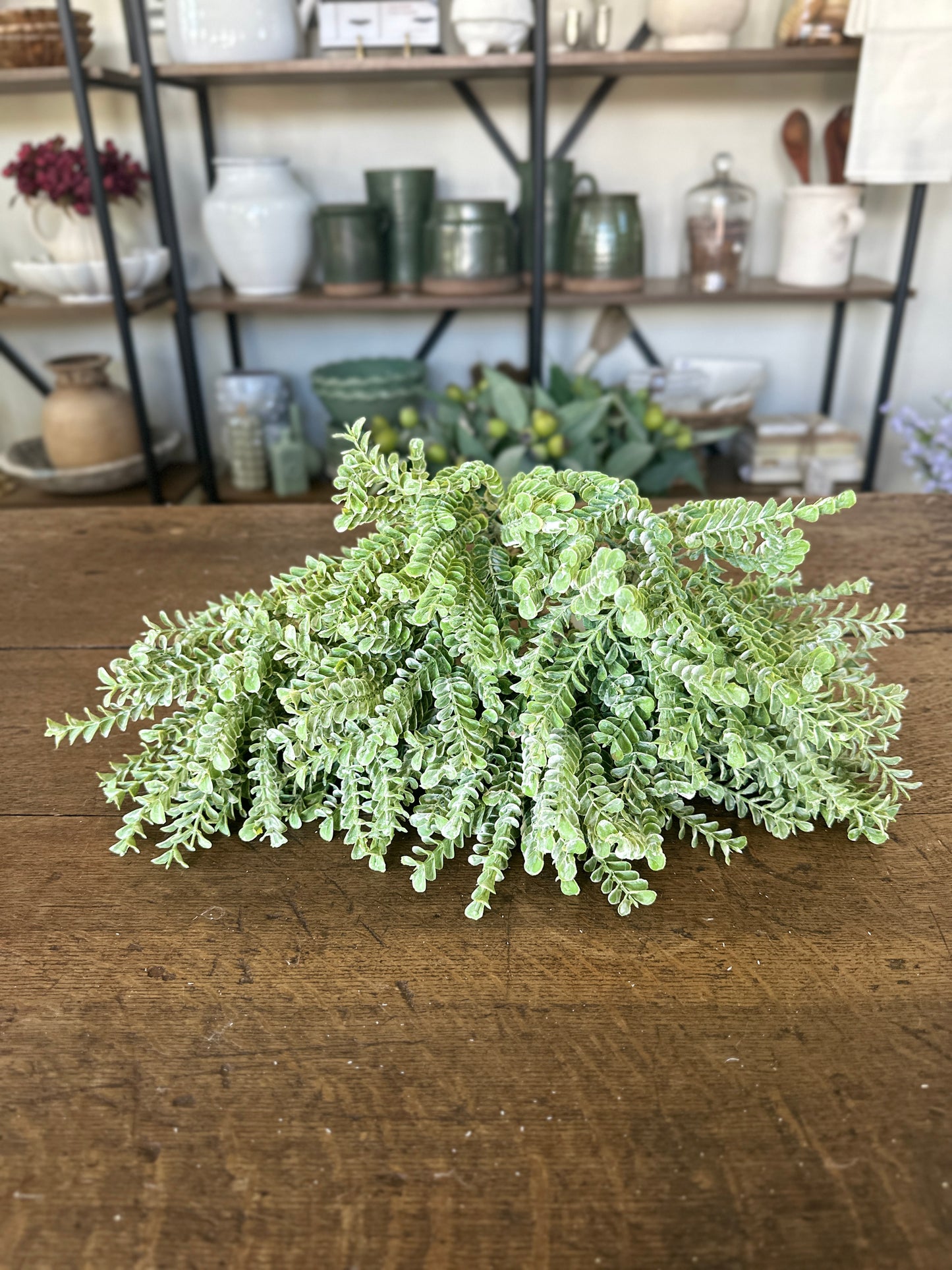 17" Green Clubmosses Spray