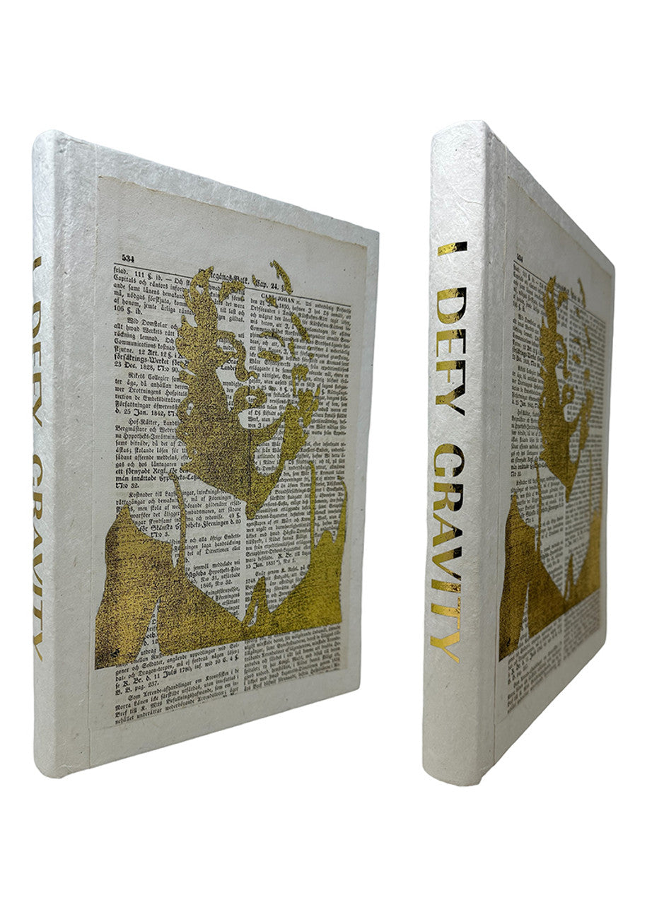 Marilyn Monroe Gold Lettered Lyric on Cream Coffee Table Journal / Gilded Artist Silhouette Cream Cover