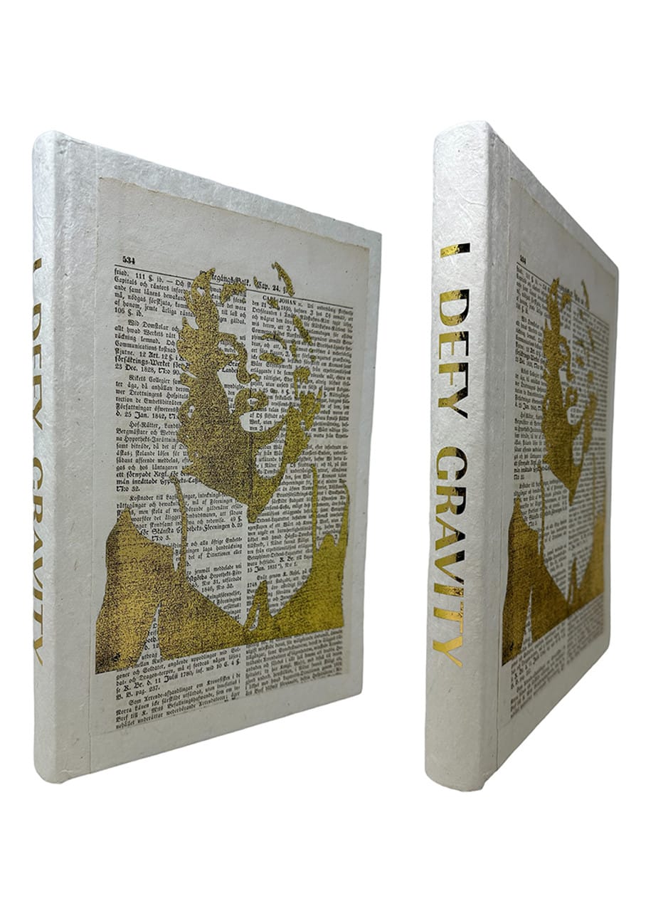 Marilyn Monroe Gold Lettered Lyric on Cream Coffee Table Journal / Gilded Artist Silhouette Cream Cover