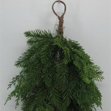 MIXED NURSERY GREENERY HANGING SWAG, 27"; PE, GREEN