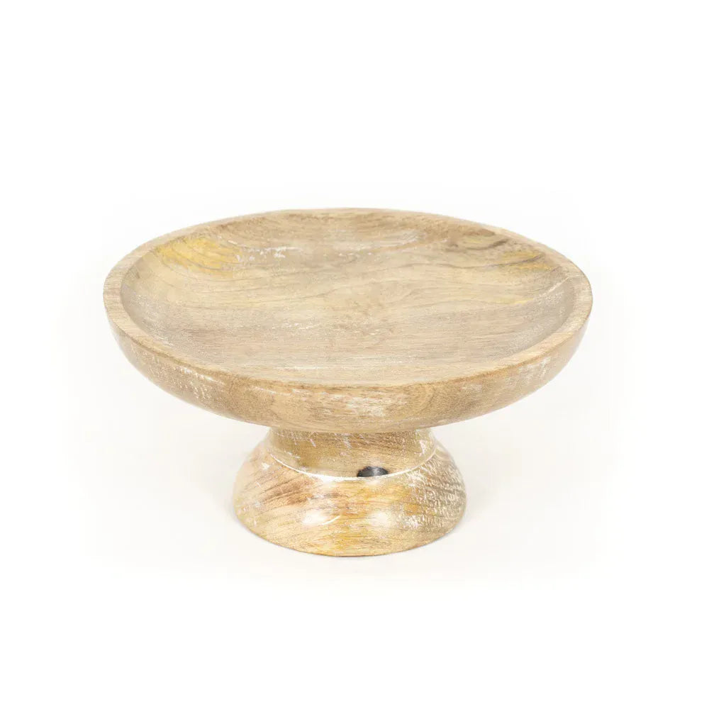 Mango Wood Pedestal Bowl