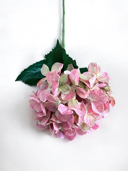 25" Light Pink and Green Artificial Hydrangea Spray