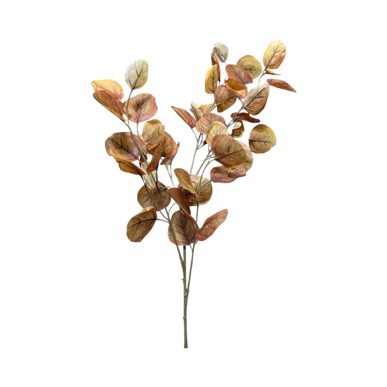 36" Eucalyptus Fall Leaf Spray on Burnt Orange