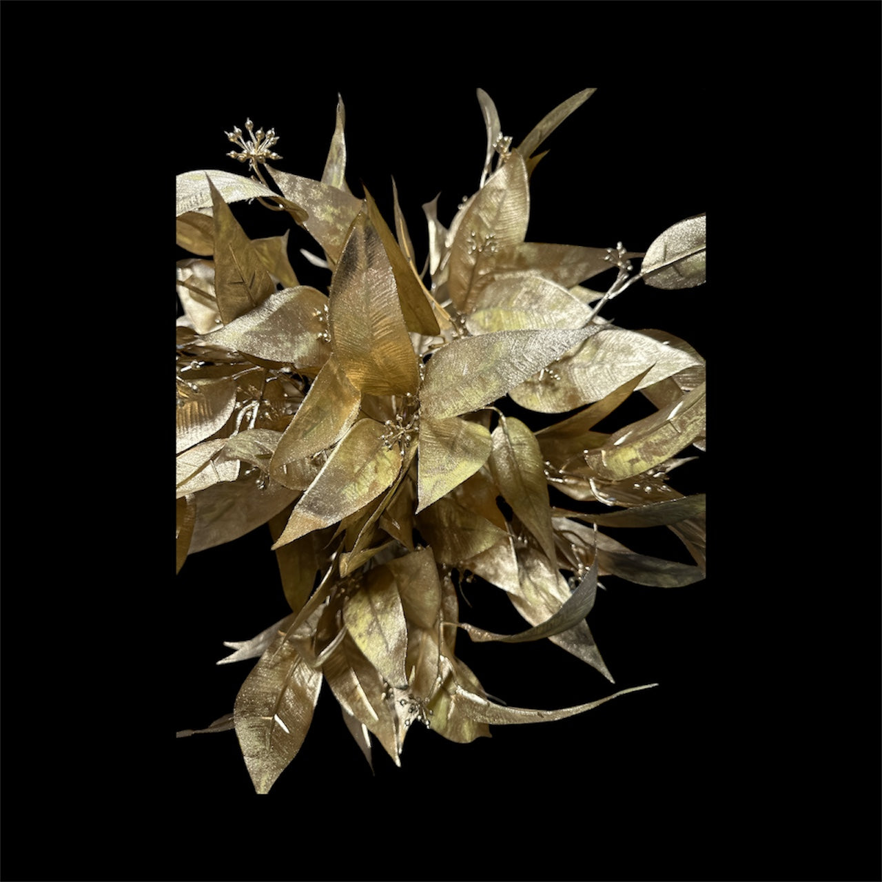 34" Gold Seeded Eucalyptus Spray