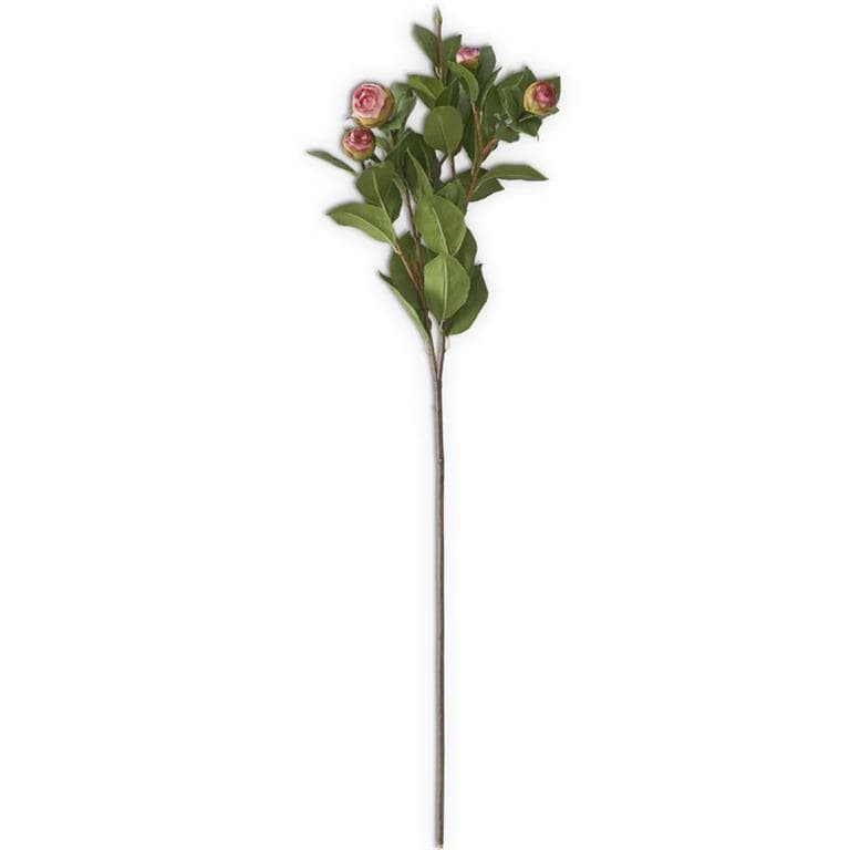 A 28-inch artificial pink peony stem with five buds, designed for floral arrangements.