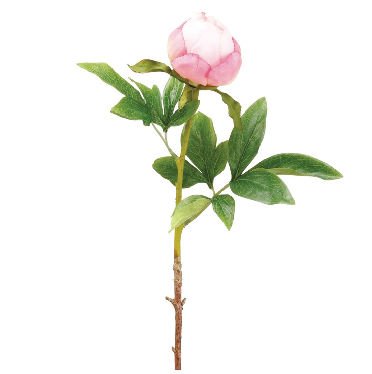 Pink Peony Bud Spray 22" - Artificial Flower Stem
