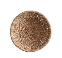 Round Braided Rattan Footed Bowl 12.5"